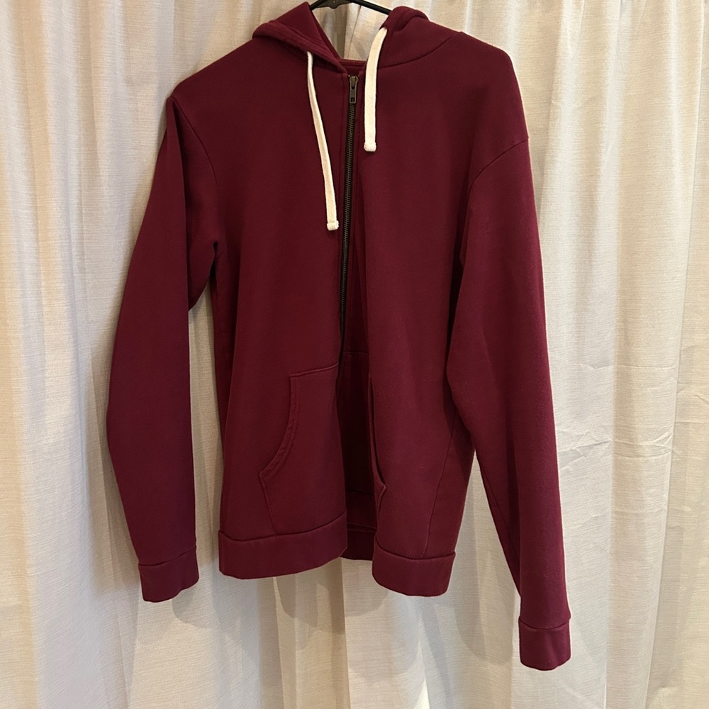 Burgundy Zip-Up Hoodie